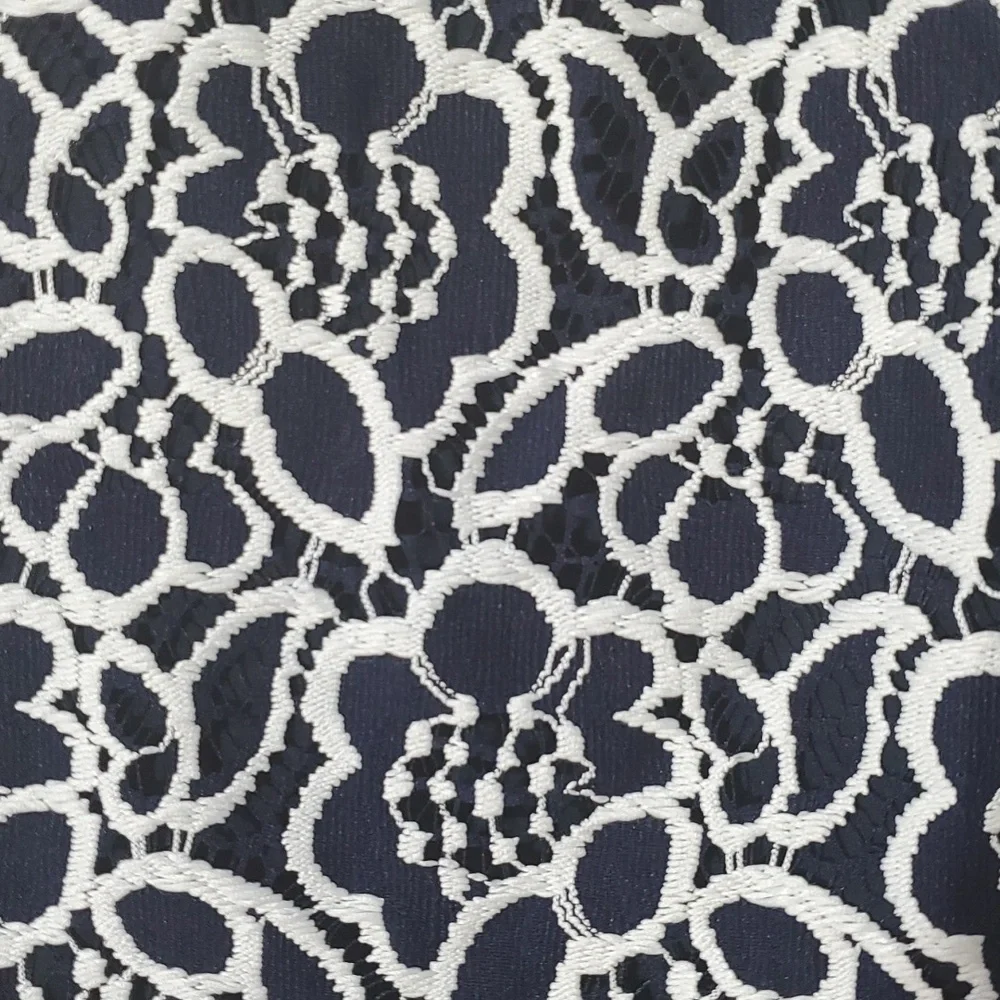 Eva Mendes| Womens Navy Blue White Floral Back Slit Skirt Careerwear Sz.12